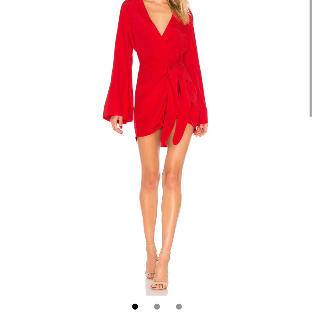 L'Academie Red Long Sleeve Dress